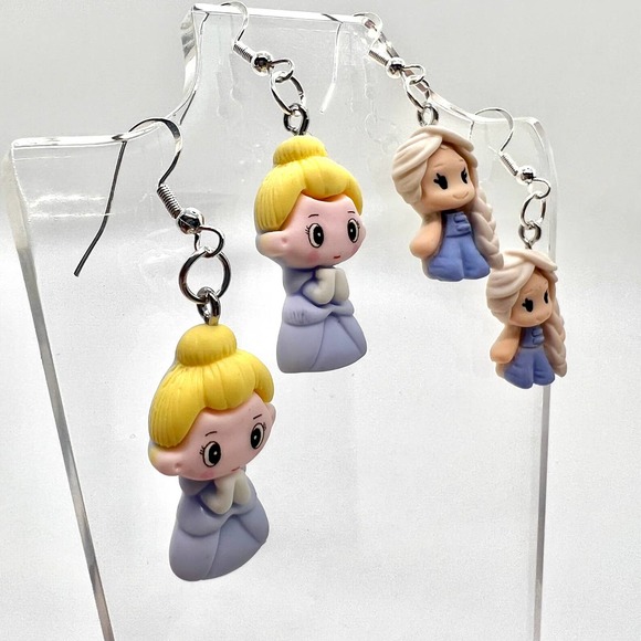 Princess Earrings - Disney Inspired Earrings - Frozen & Cinderella Earrings - Picture 2 of 10